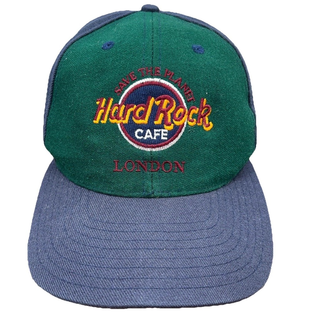 Vintage Hard Rock Cafe Hat Cap Snap Back Wool Blend 90s Y2K LondonPinwheel